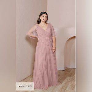 Revelry Thea Tulle Dress Bradshaw Blush Size 12 Regular Length